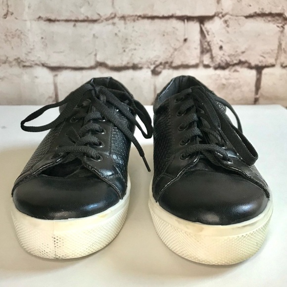 TOPSHOP 6.5 Black Croc Lace Up Sneakers Shoes EU 37 Size 6.5 US - Picture 8 of 9